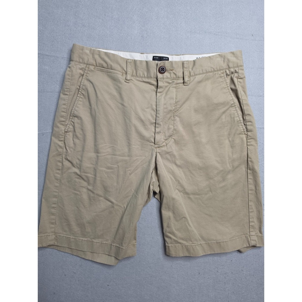 J.Crew Re-Imagined Chino Shorts Men 29 Beige Cotton Stretch Slash Pocket Zip Fly